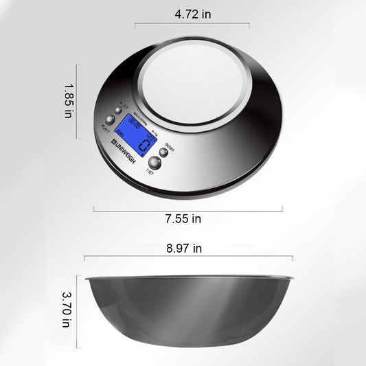 Kitchen 11lb/5kg Food Scale with Removable Bowl Room