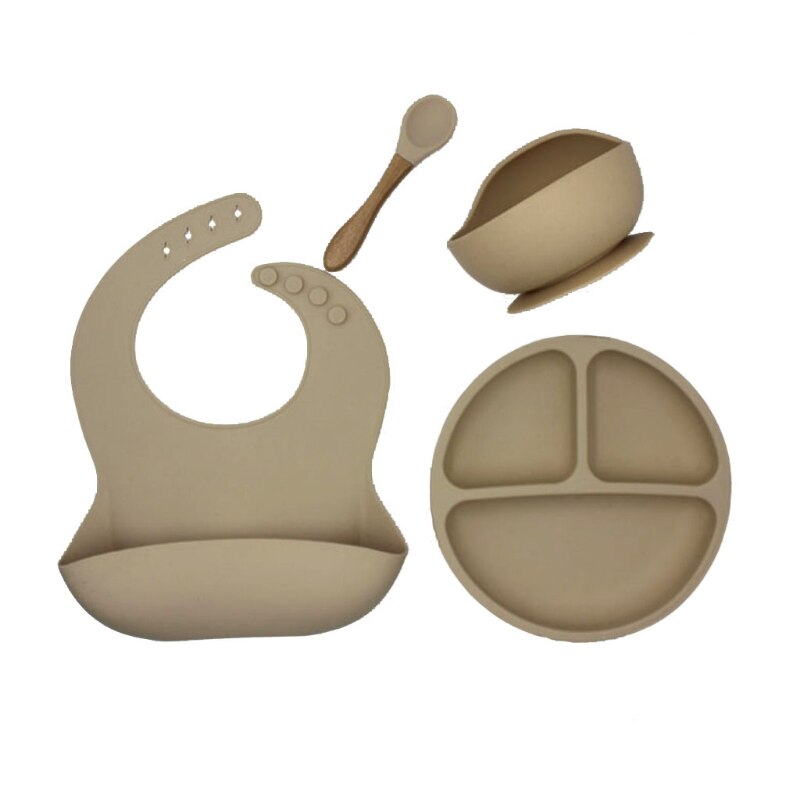 4pcs/Set BPA Free Baby Silicone Tableware