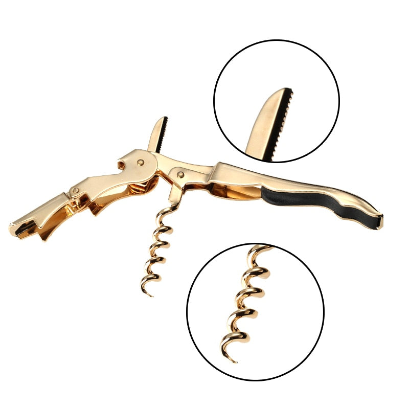 Gold Plated Corkscrew Bottle Opener