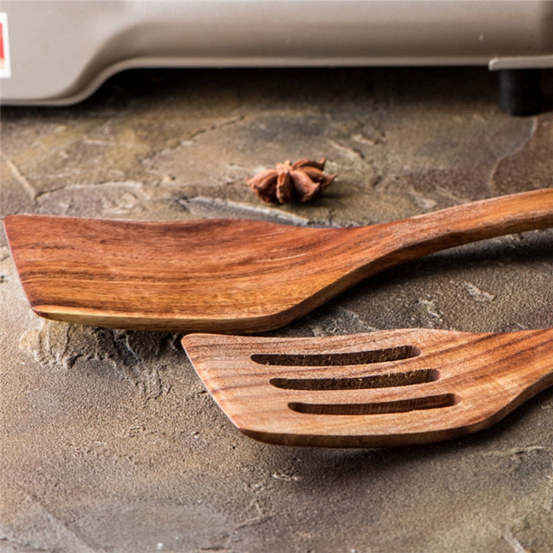 Teak Natural Wooden Tableware Spatulas