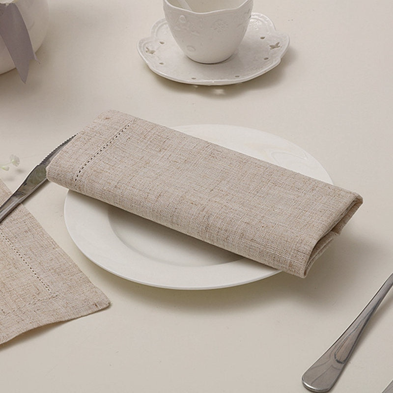 White & Beige Napkins - 12pcs