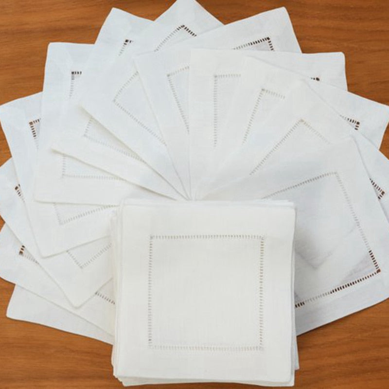 White & Beige Napkins - 12pcs