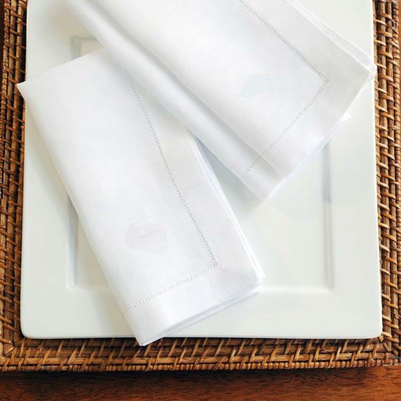 White & Beige Napkins - 12pcs