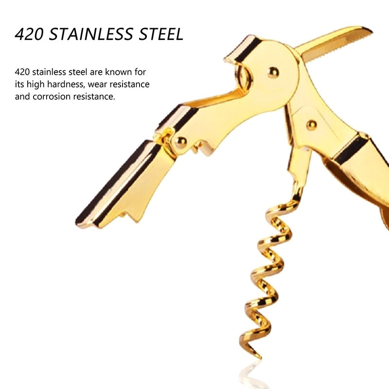 Gold Plated Corkscrew Bottle Opener