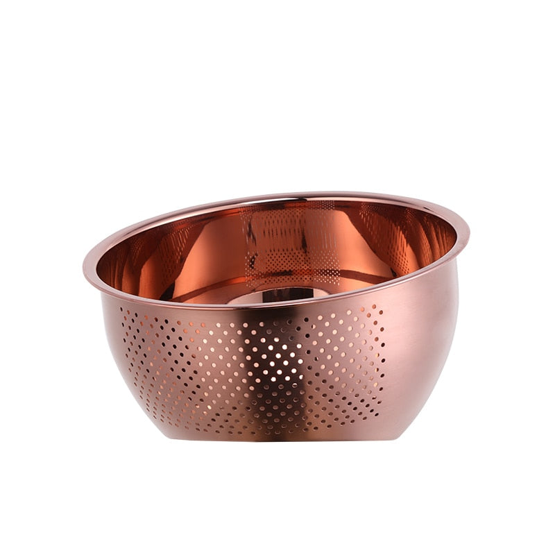 Stainless Steel Drain Washing Basket Bowl