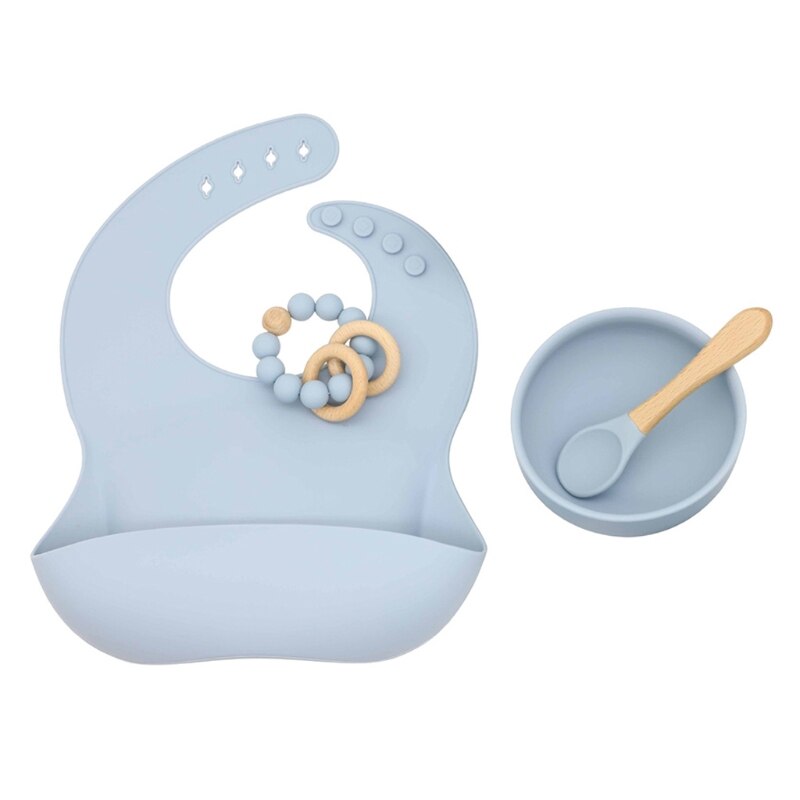 4pcs/Set BPA Free Baby Silicone Tableware