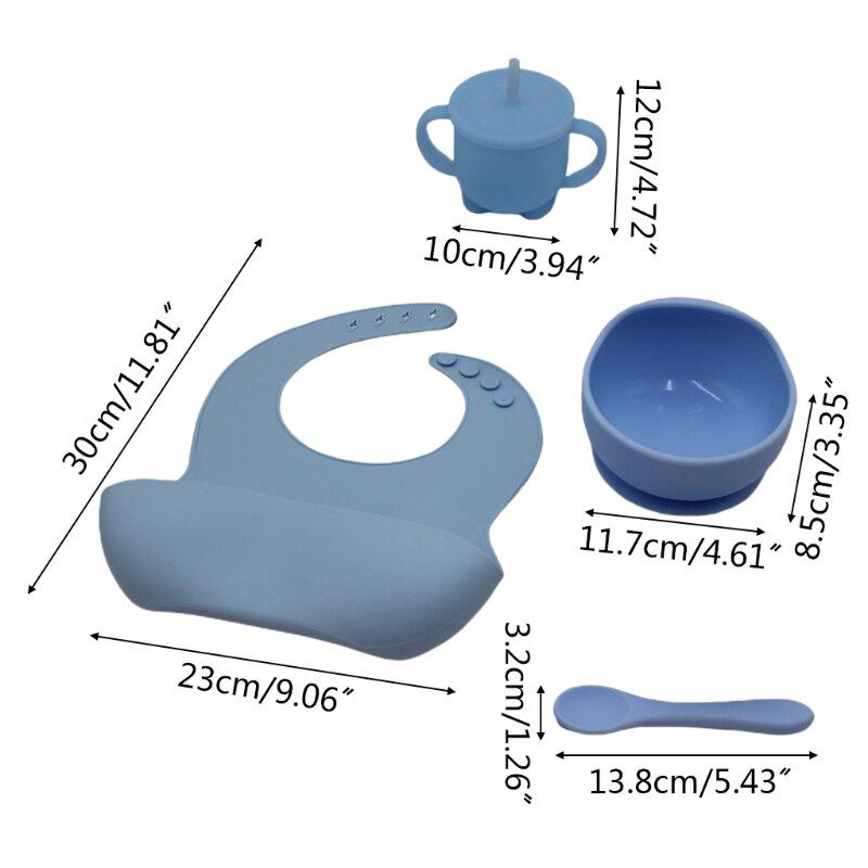 4pcs/Set BPA Free Baby Silicone Tableware